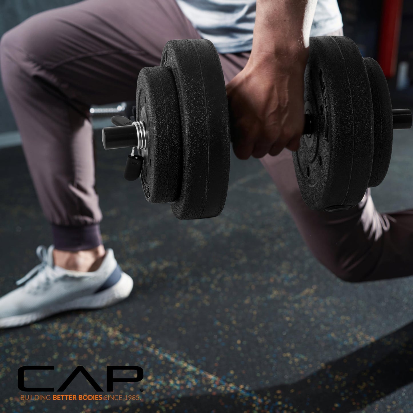 CAP Barbell 40-Pound Adjustable Cement Dumbbell Set – Versatile Vinyl Coated Weights for Home Gym Excellence CAP