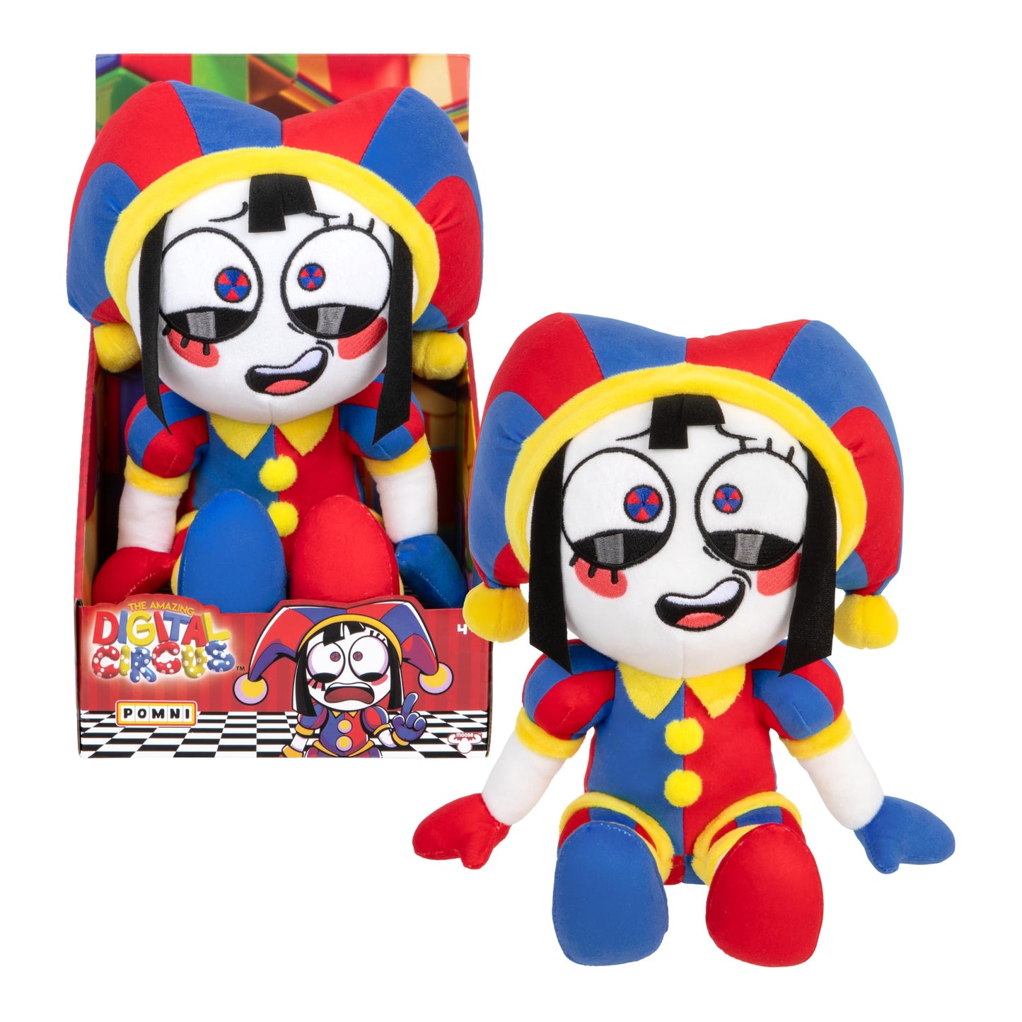 Amazing Digital Circus Large Plush Pomni Figure, 12"/ 30 CM Figure Made with Premium Materials Embroidery, Also Available is The Large Size Plush Caine, Collect Them Both The Amazing Digital Circus