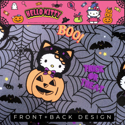 Taie d'oreiller réversible standard Sanrio Hello Kitty squelette Halloween, en satin soyeux pour cheveux et peau, 50x76 cm (produit sous licence officielle) par Franco Collectibles