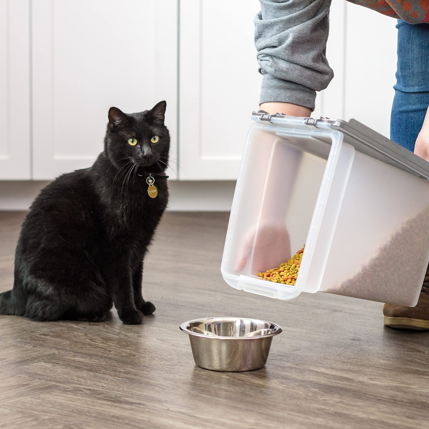 IRIS USA Dog Food Storage Container, Up to 10 lbs, Clear/Gray, Made in USA IRIS USA