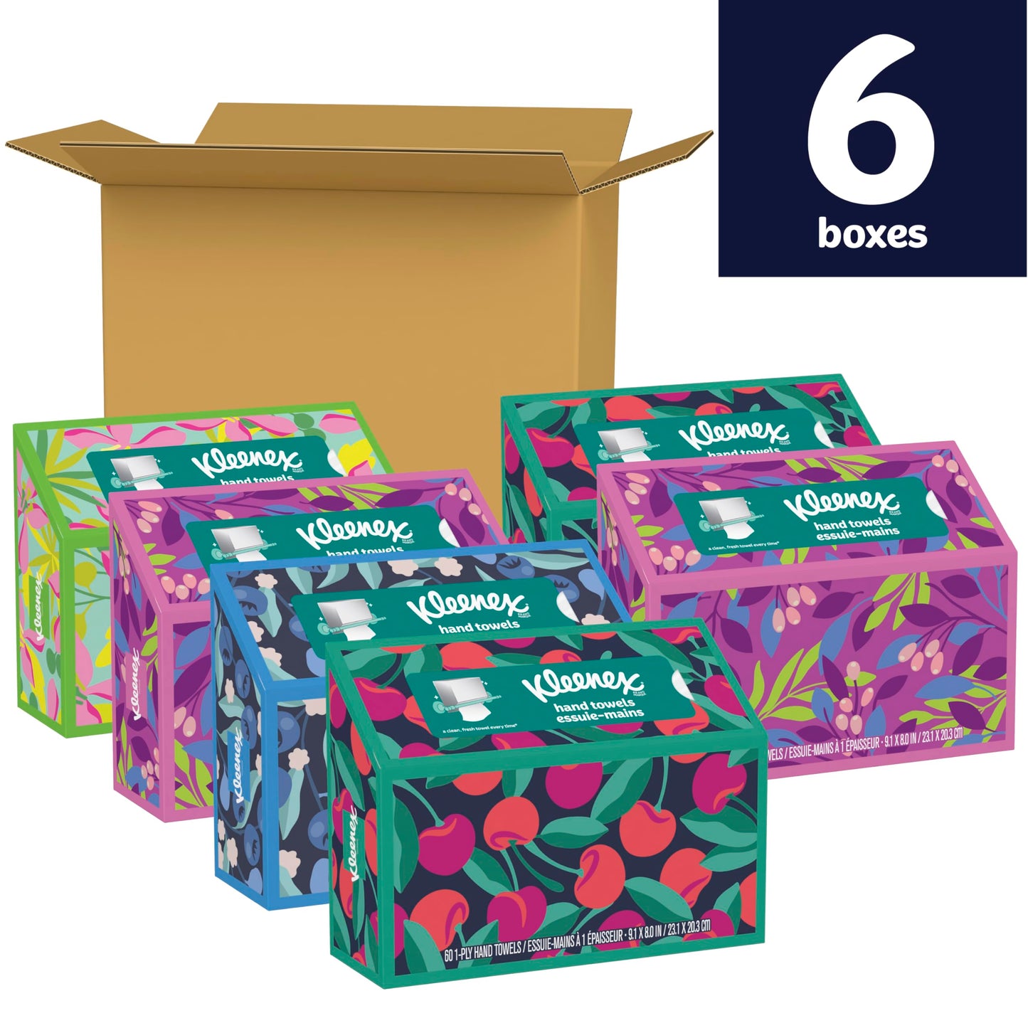 Kleenex Hand Towels, Single-Use Disposable Paper Towels, 6 Boxes, 60 Towels Per Box (360 Towels Total) - Available at All In One Marketplace Canada