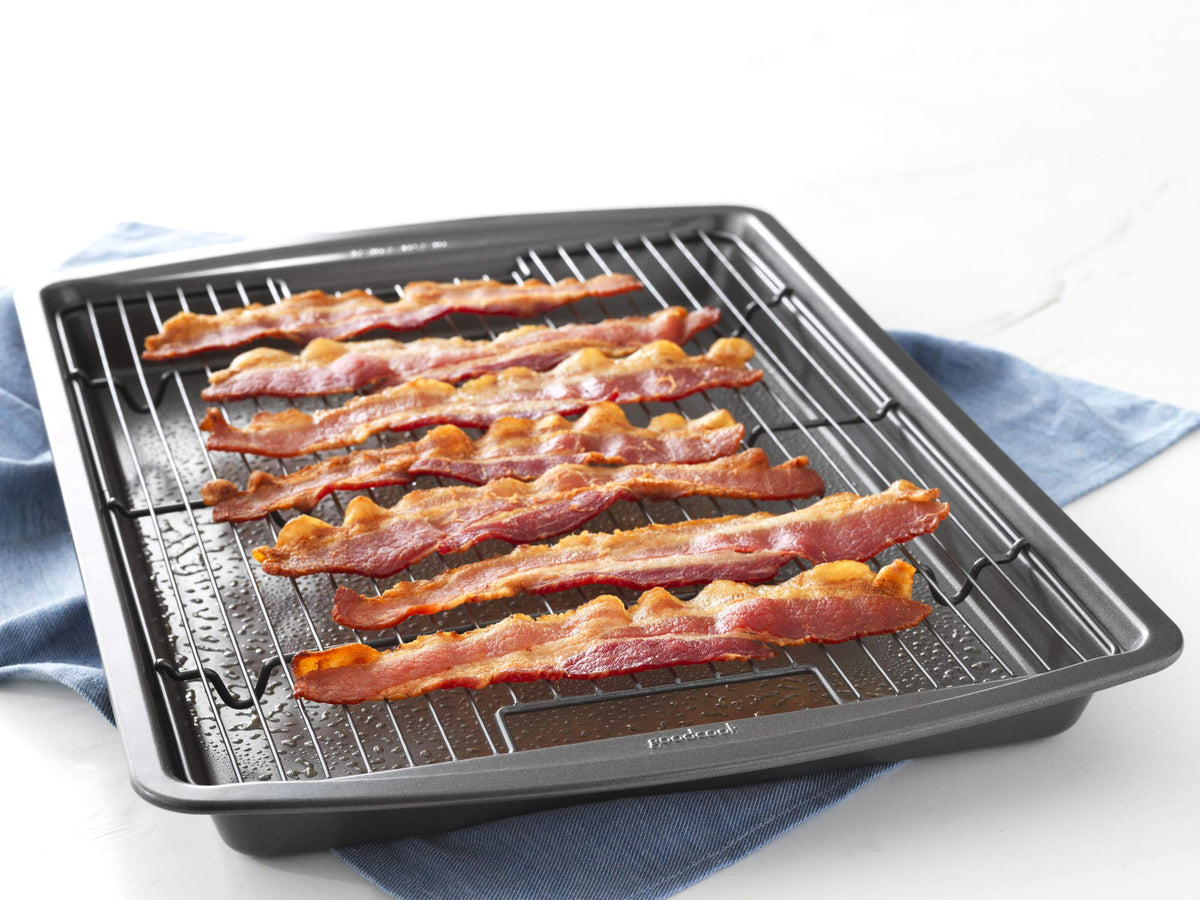 GoodCook Premium Nonstick Crispy Baking Pan Set, 15x10.5, Dark Gray