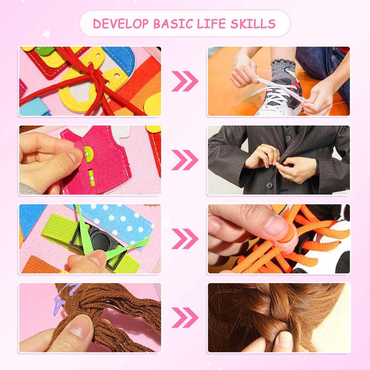 Montessori Activity Busy Book for Toddler - 1 2 3 4 5 Years Old Activity Busy Board Toy, Sensory Board Toy Educational Activities for Fine Motor Skills Learning, Travel Toys for Airplane Car Christmas 🍁 All In One Marketplace Canada