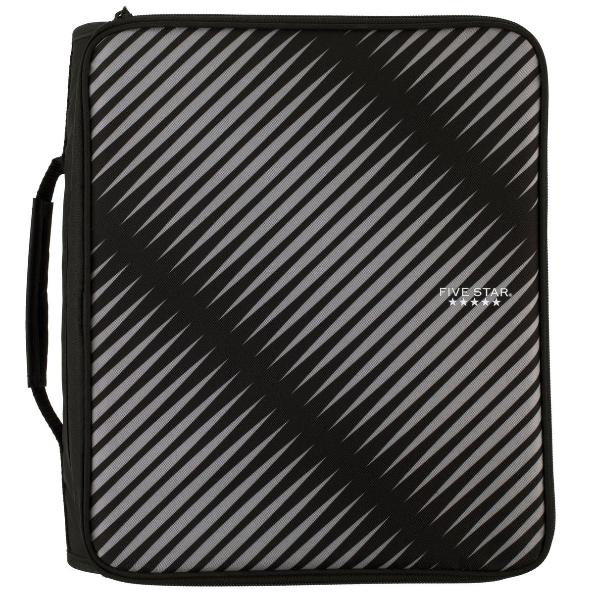 Five Star Zipper Binder, 2 Inch 3 Ring Binder, 6-Pocket Expanding File, Durable, Black (72536)