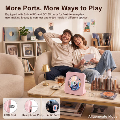 Gueray Portable CD Player with Bluetooth, Desktop CD Music Players for Home with Speakers and Remote Control, Support AUX&USB FM Radio Cool Men's Music Lovers Christmas Birthday Gifts,Cool Room Decor 🍁 All In One Marketplace Canada