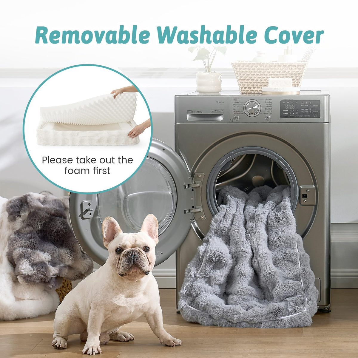 COZY KISS Warm Orthopedic Extra Large Dog Bed, XXL 122x89x20 cm, Beige 🍁 All In One Marketplace Canada