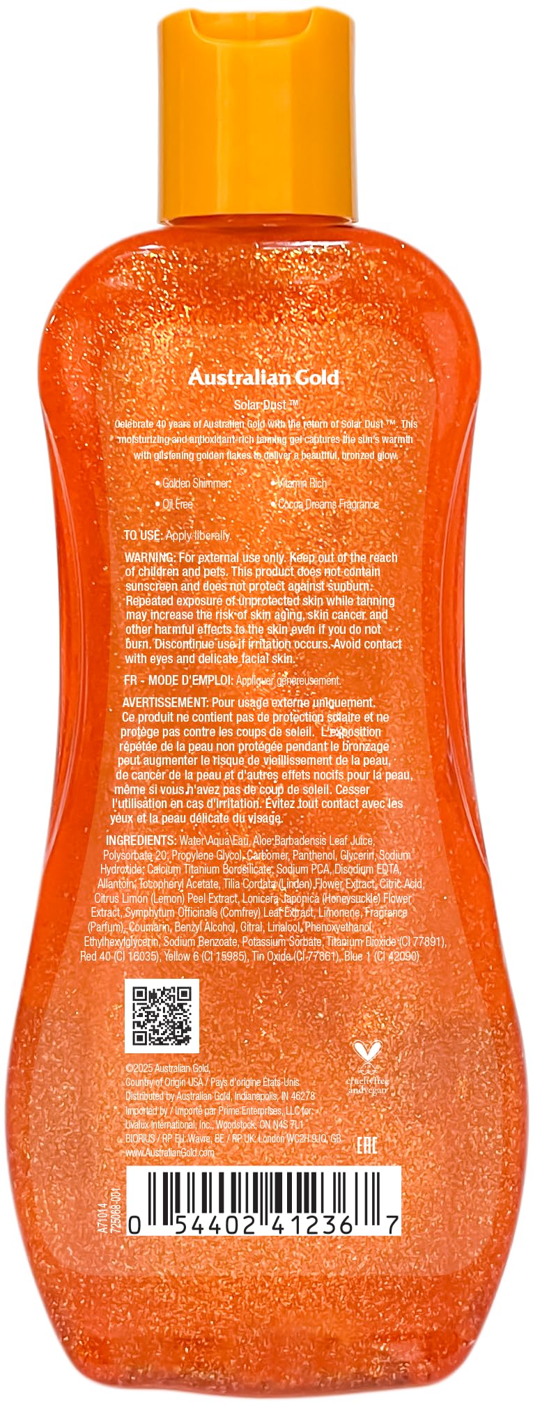 AUSTRALIAN GOLD SOLAR DUST OUTDOOR DARK TANNING POWER GEL 8OZ - Available at All In One Marketplace Canada