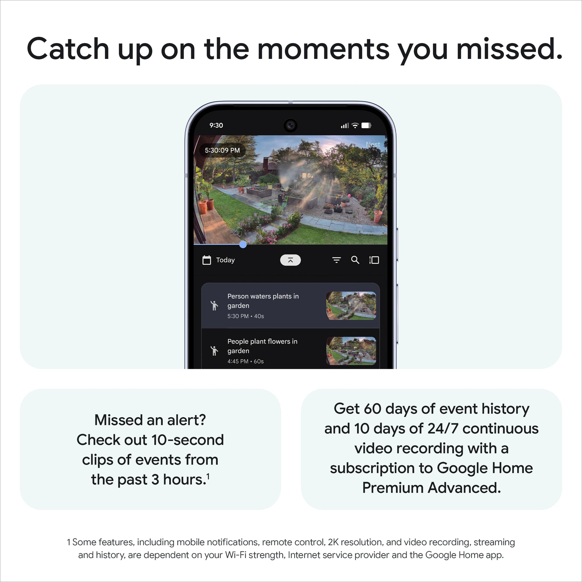 Google Nest Cam Outdoor (Wired, 2nd gen) - 2K Video and Gemini - 1-Pack