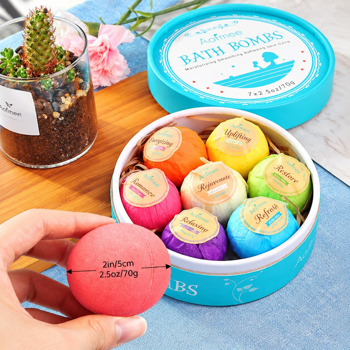 Aofmee Bath Bombs, 7 Pcs Fizzies Spa Kit Perfect for Moisturizing Skin, Birthday Valentines Mothers Day Anniversary Christmas Best Gifts Idea for Women, Mom, Her, Kids 🍁 All In One Marketplace Canada