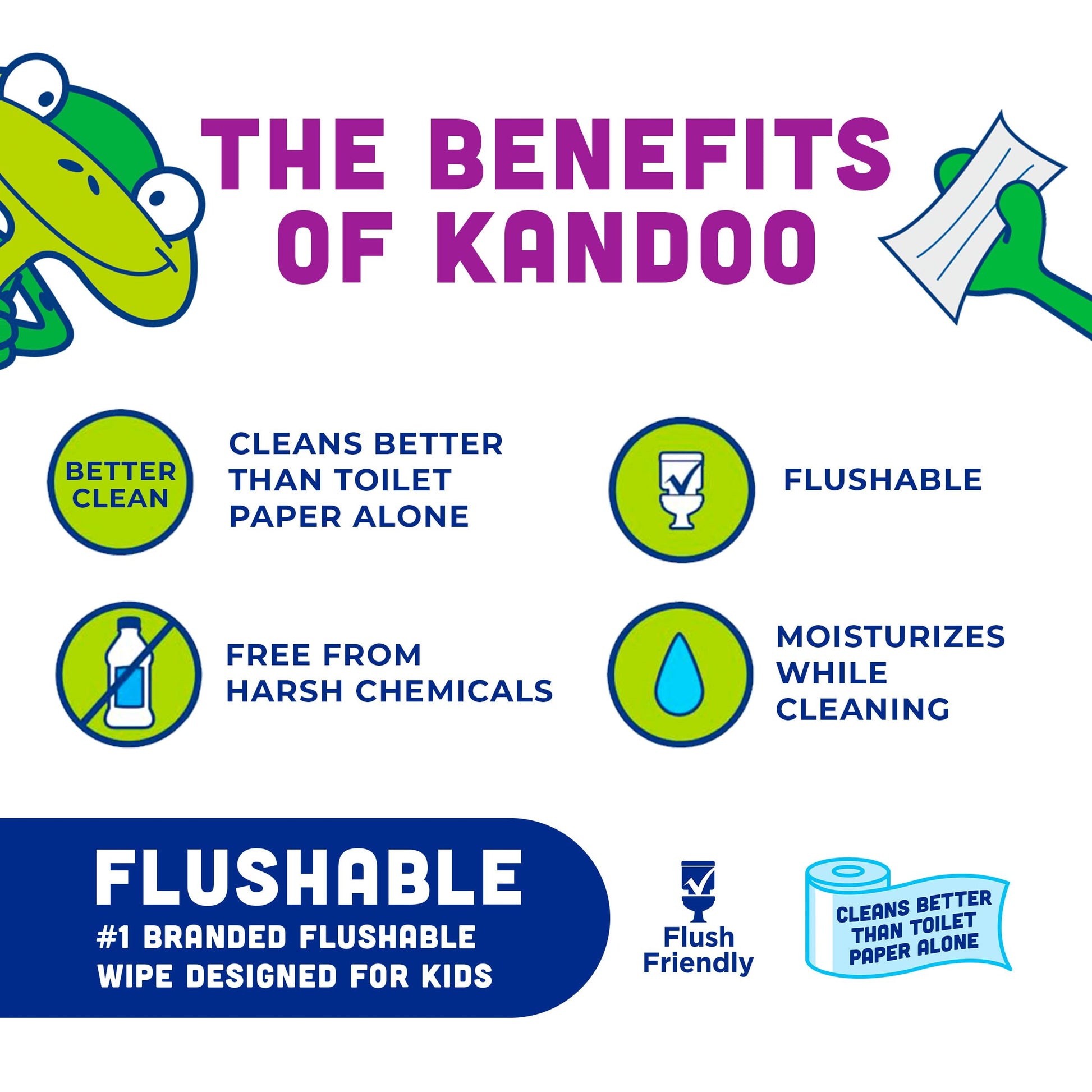 Kandoo Sensitive Flushable Cleansing Wet Wipes, Fragrance Free, Case of 12 x 42 Wipes Kandoo