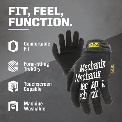 Mechanix Wear: The Original Work Glove with Secure Fit, Synthetic Leather Performance Gloves for Multi-purpose Use, Durable, Touchscreen Capable Safety Gloves for Men (Black, Large) Mechanix Wear