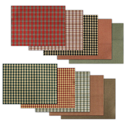 Christmas Plaid Fabric 10Pcs - Vintage Buffalo Plaid Checkered Tartan Square Quilting Fabric, Retro Gingham Cloth Precut Holiday Patchwork Bundles for Xmas Sewing Project, DIY Crafts - 19.7x15.7inch 🍁 All In One Marketplace Canada