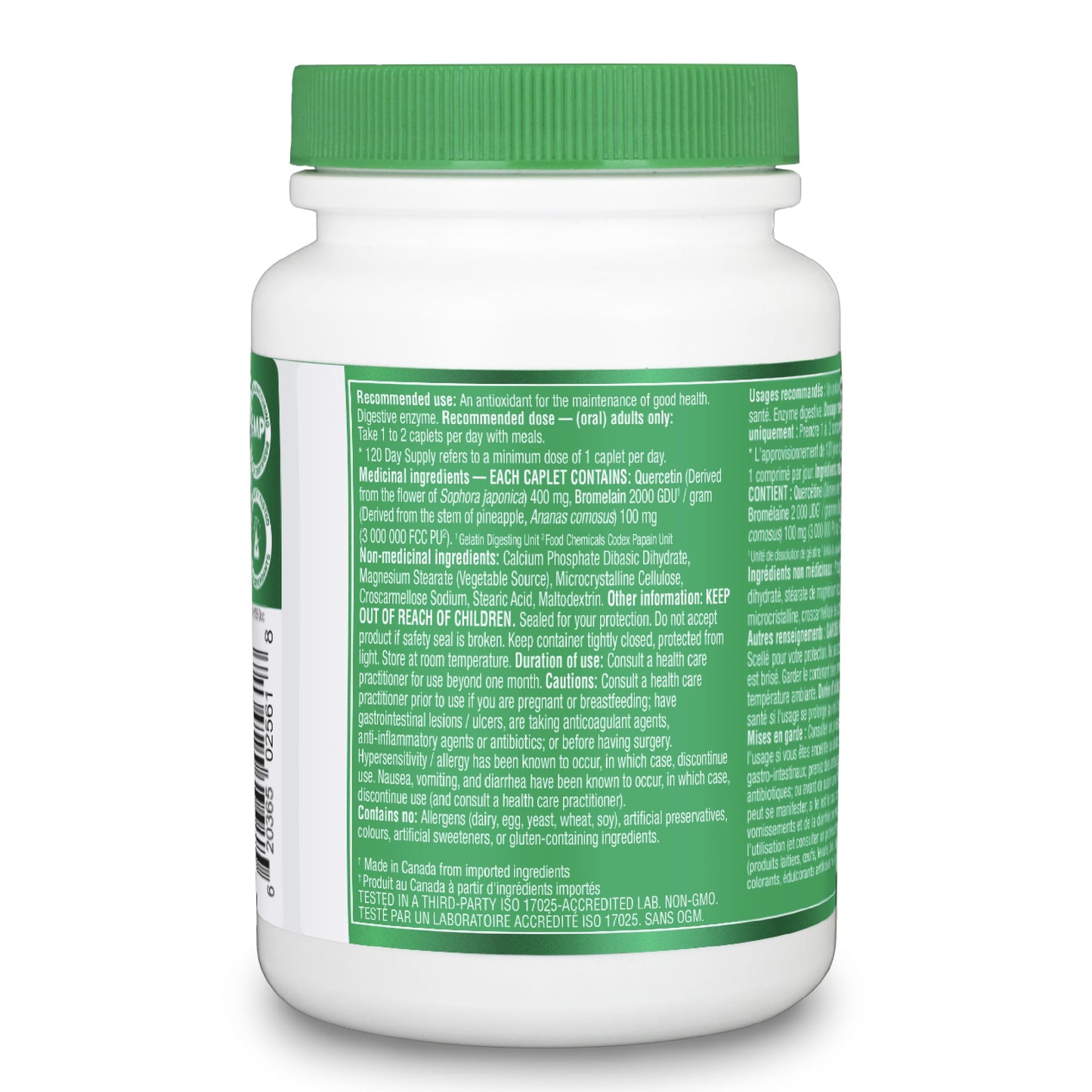Organika Quercetin with Bromelain- High Availability, Immune System Support, Allergy and Inflammation Support- 120tabs 🍁 All In One Marketplace Canada