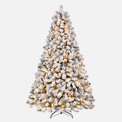 SHareconn 6ft Snow Flocked Spruce Pre-lit Artificial Christmas Tree, White 🍁 All In One Marketplace Canada
