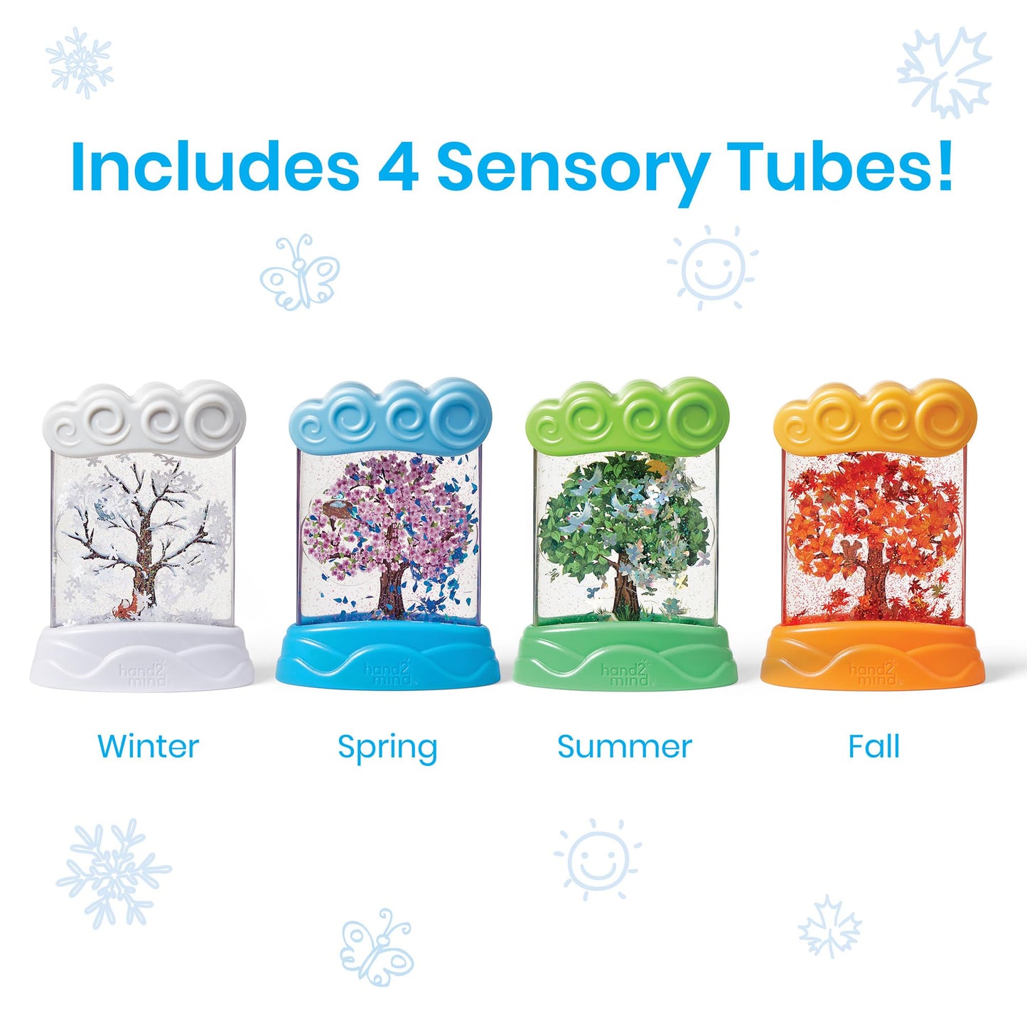 hand2mind Changing Seasons Sensory Tubes, Quiet Fidget Toys for Kids 3-5, Toddler Science Toys, Weather Toys, Calming Toys for Kids, Calm Down Corner Supplies, Preschool Classroom Must Haves hand2mind