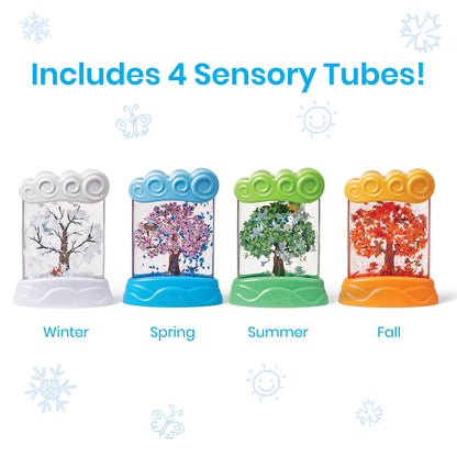hand2mind Changing Seasons Sensory Tubes, Quiet Fidget Toys for Kids 3-5, Toddler Science Toys, Weather Toys, Calming Toys for Kids, Calm Down Corner Supplies, Preschool Classroom Must Haves hand2mind