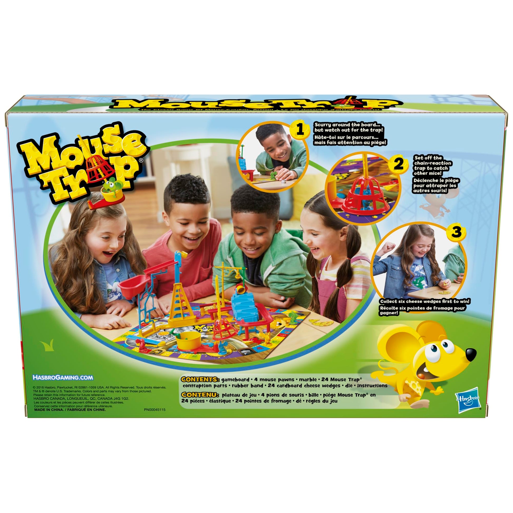 Mouse Trap Board Game for Kids Ages 6 and Up, Classic Kids Game for 2-4 Players, with Easier Set-Up Than Previous Versions Hasbro