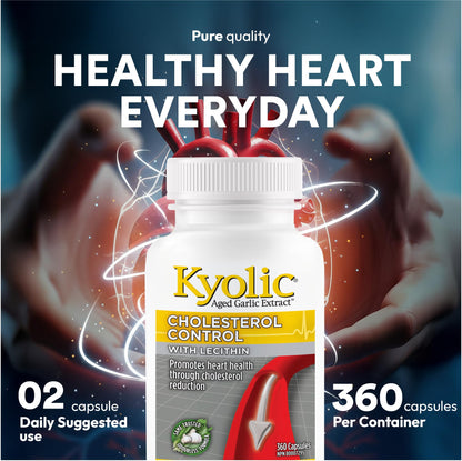 Kyolic Formula 104 Aged Garlic Extract, Odourless Garlic, 360 Capsules Kyolic