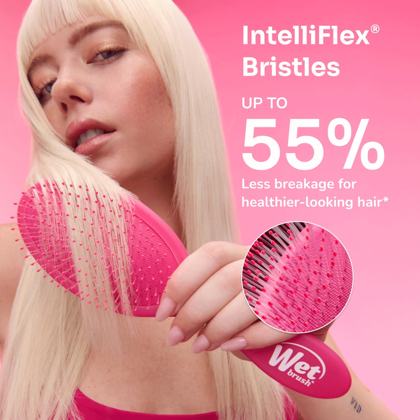Wet Brush Original Detangler Hair Brush, Pink and Purple - 2 Piece Bundle Wet Brush