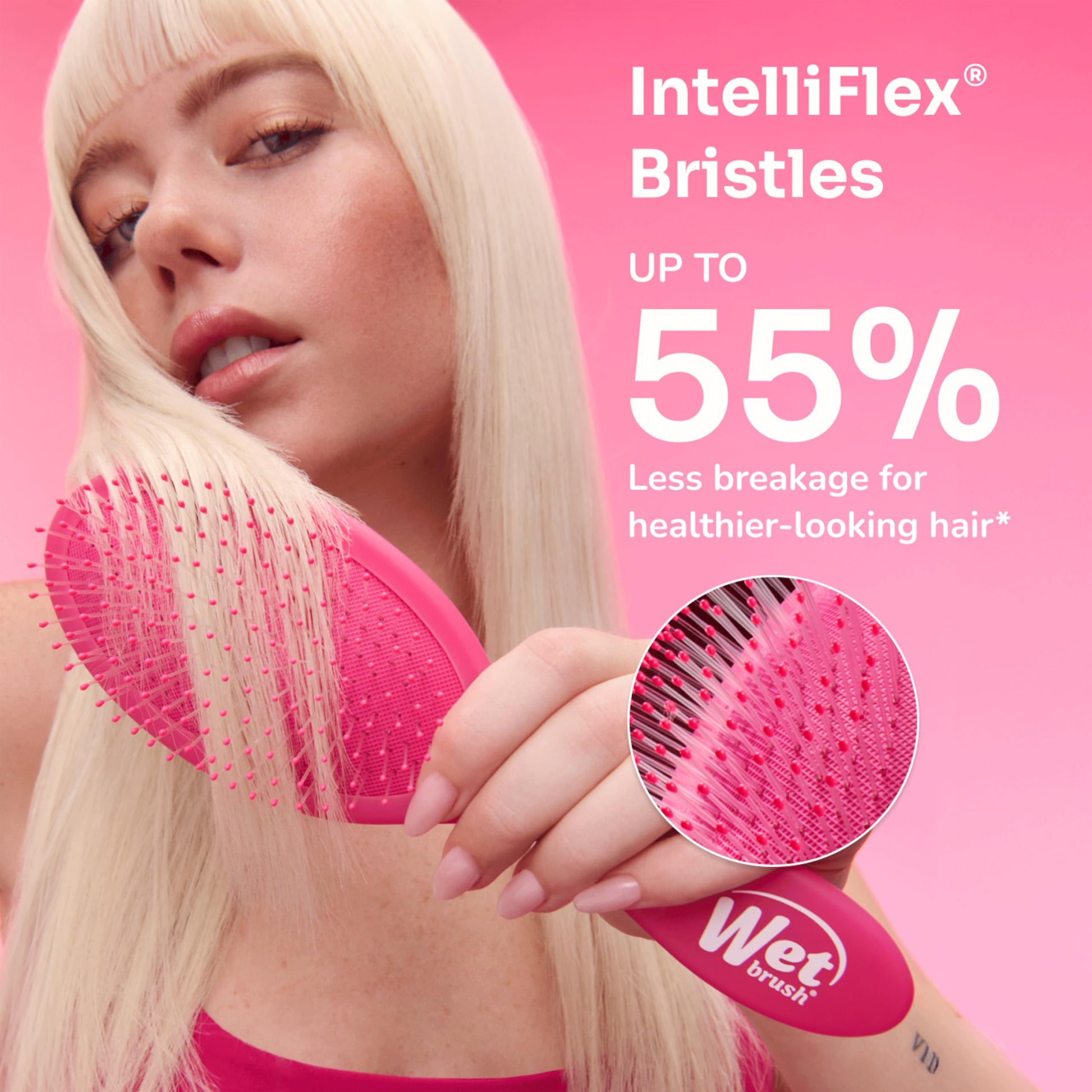 Wet Brush Original Detangler Hair Brush, Pink and Purple - 2 Piece Bundle Wet Brush
