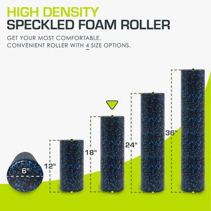 ProsourceFit High Density Foam Rollers 18 - inches long, Firm Full Body Athletic Massage Tool for Back Stretching, Yoga, Pilates, Post Workout Muscle Recuperation, Black/Blue 🍁 All In One Marketplace Canada