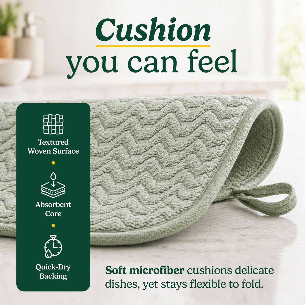 Cuisinart Dish Drying Mat for Kitchen Counter, 2-Pack XL 18"x24"
