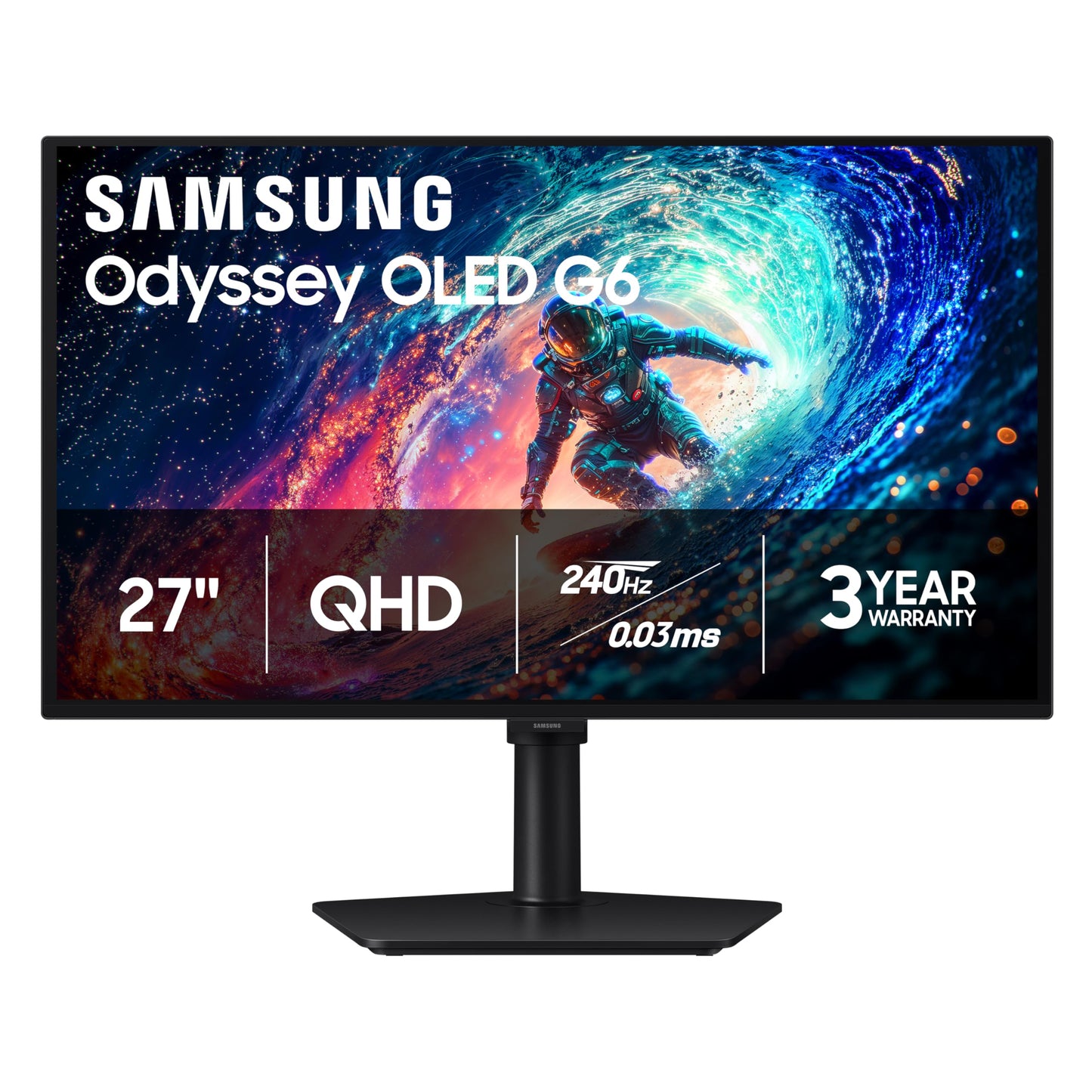 SAMSUNG 27 inch Odyssey G6 QHD OLED Gaming Monitor 240Hz 0.03ms HDR10+ Gsync Freesync DP + HDMI - (LS27HG612SNXZA) [Canada Version] 🍁 All In One Marketplace Canada