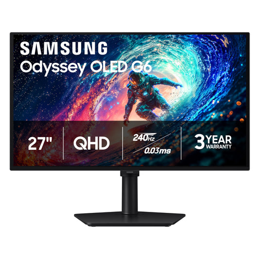 SAMSUNG 27 inch Odyssey G6 QHD OLED Gaming Monitor 240Hz 0.03ms HDR10+ Gsync Freesync DP + HDMI - (LS27HG612SNXZA) [Canada Version] 🍁 All In One Marketplace Canada