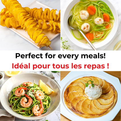 Starfrit Spiralizer, 4 Blades, Veggie Noodle Maker, Suction Base Starfrit