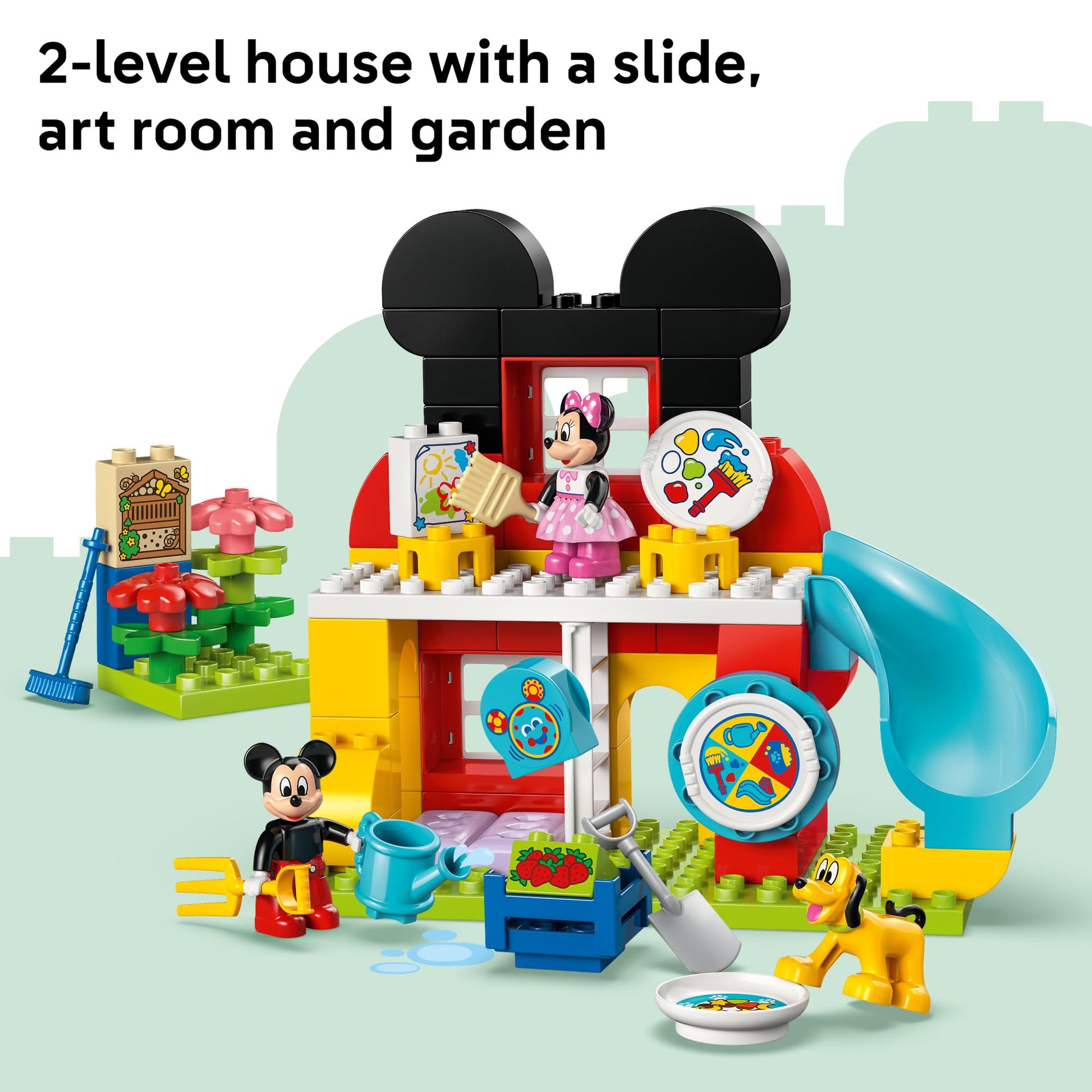 LEGO DUPLO Disney Mickey Mouse Clubhouse with Minnie & Pluto Building Toy - Fine Motor Skill Toy for Toddlers, Ages 2+ - Mickey Mouse Toy for Boys & Girls - Birthday Gift for Kids - 10465 LEGO