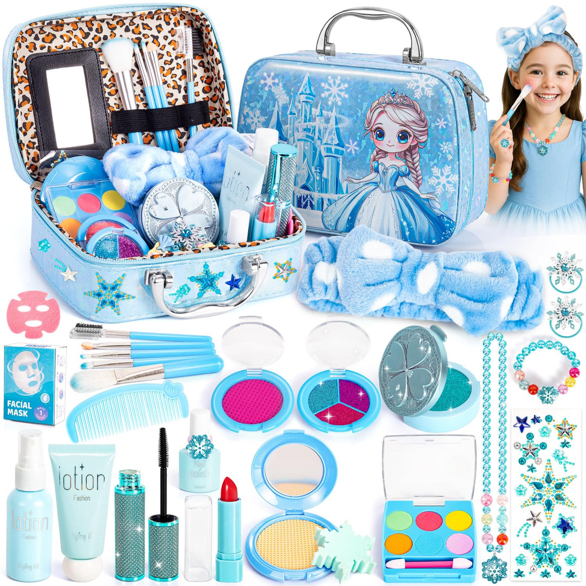 Hohosunlar Frozen Pretend Fake Makeup Kit for Toddlers Girls Toys 3-5 5-8 🍁 All In One Marketplace Canada