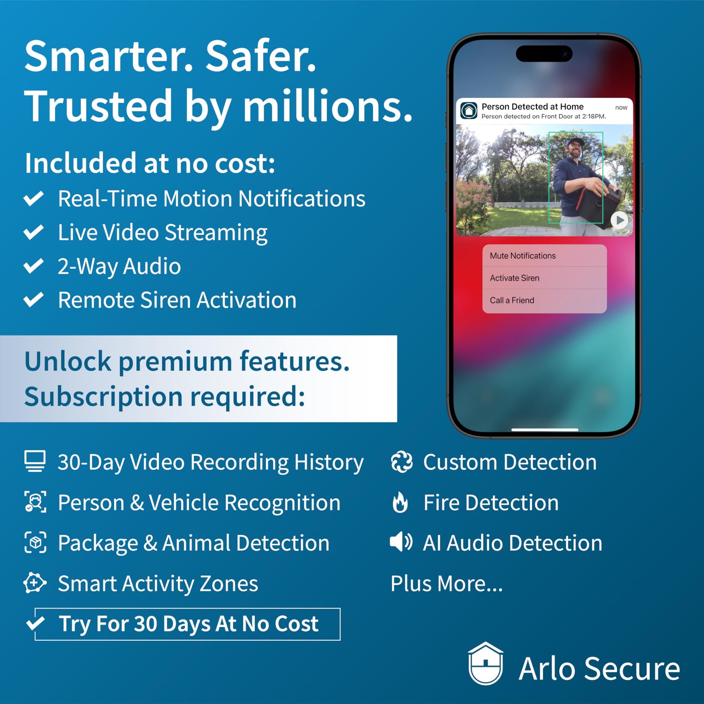 Arlo Essential Security Camera 2K (3rd Gen, 2025 Release) - Wireless Outdoor Camera, Battery Power, Person Recognition, Package Detection, Animated Preview, 1-Month Trial of Secure Plan, 2 Cam, White Arlo