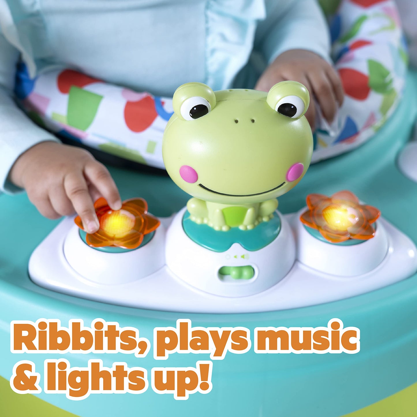 Bright Starts Bounce Bounce Baby 2-in-1 Activity Center Jumper & Table - Playful Pond (Green), 6 Months+ Bright Starts