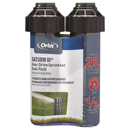 Orbit 55469 – Sprinkler Saturn III Medium Scope, pre-Installed with Nozzle, 5.50 x 11 x 17 cm, Black/Green Orbit