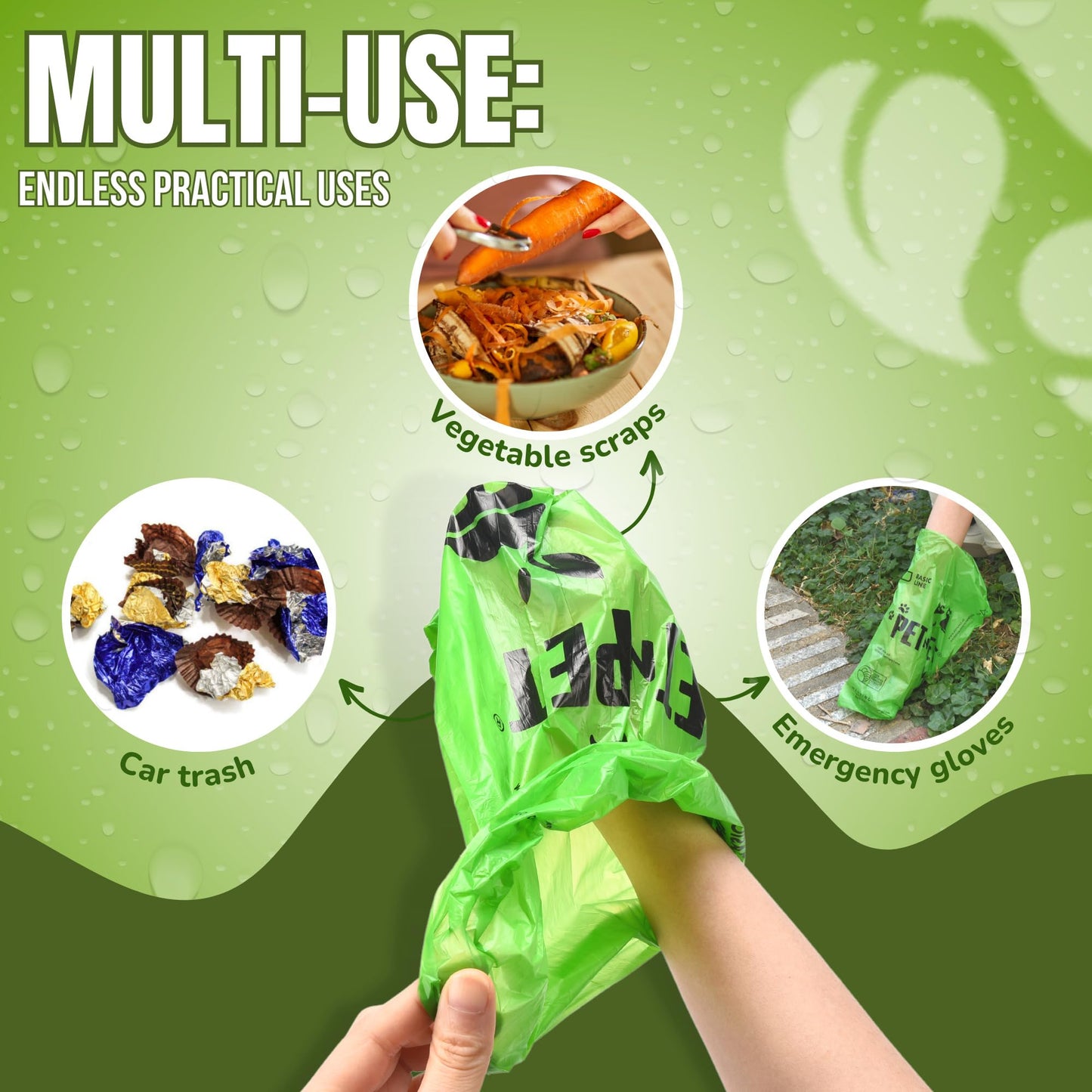 Pet N Pet Dog Poop Bags - USDA Certified 41% Plant-Based Doggy Poop Bags - Leak-Proof Sac Caca Chien Refill Rolls (1080 Count, Unscented, Green)