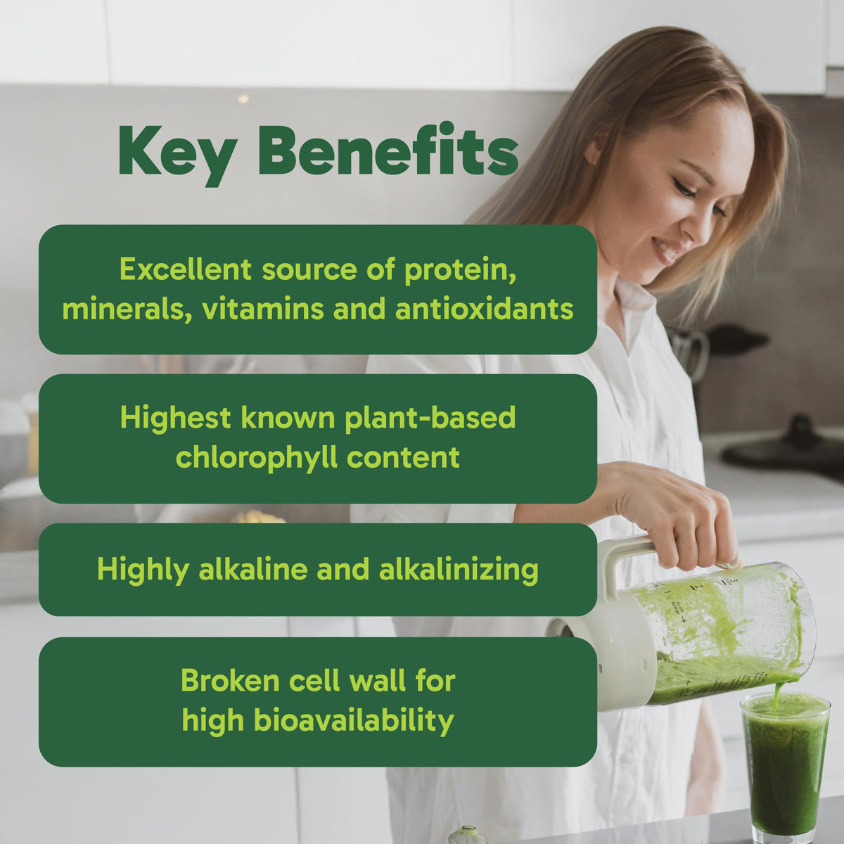 Organika Chlorella Certified Organic Powder- Broken Cell Wall for Enhanced Bioavailability, Extensive Nutrient Profile, Alkalining, Detoxify- 300g