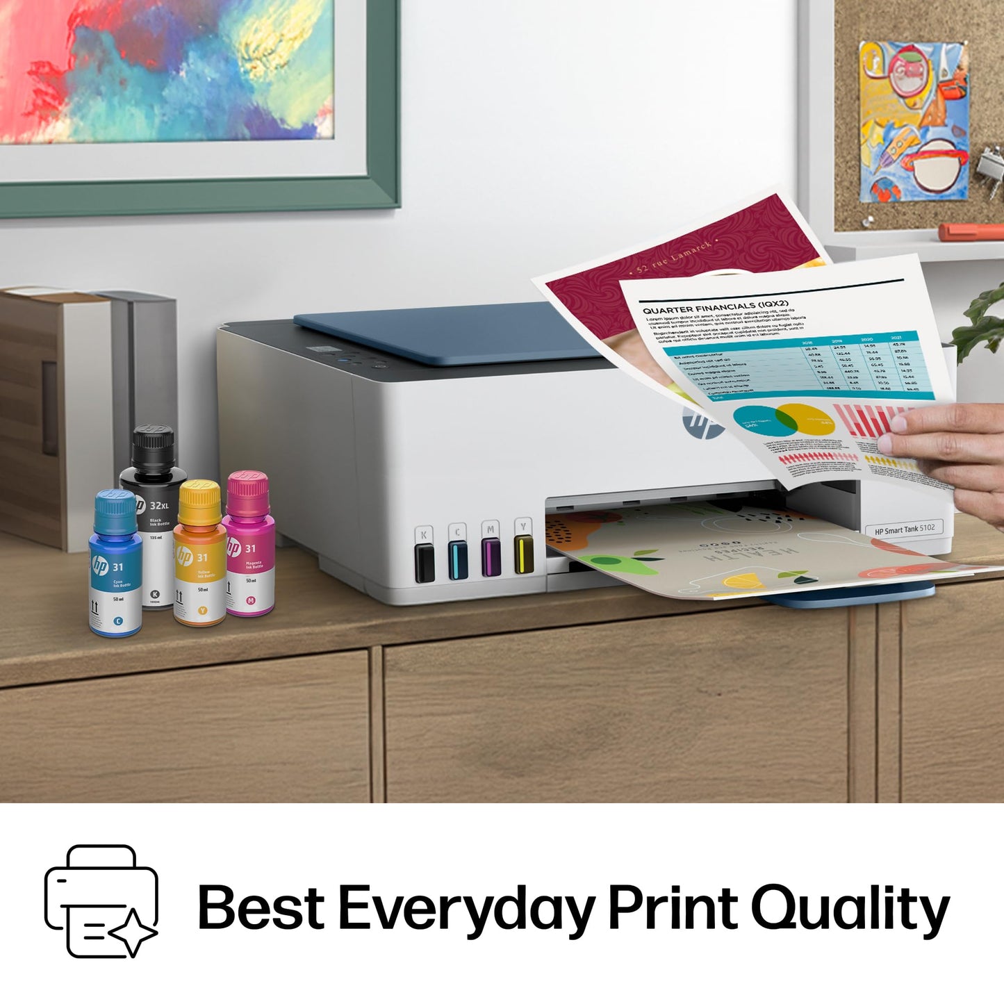 HP Smart Tank 5102 Wireless All-in-One Refillable Printer, Scanner, Copier with up to 3 Years of Ink Included, Best for Home, Cartridge-Free. 🍁 All In One Marketplace Canada