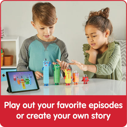 hand2mind Numberblocks Friends One to Five Figures, Toy Figures Collectibles, Small Cartoon Figurines for Kids, Mini Action Figures, Character Figures, Play Figure Playsets, Imaginative Play Toys