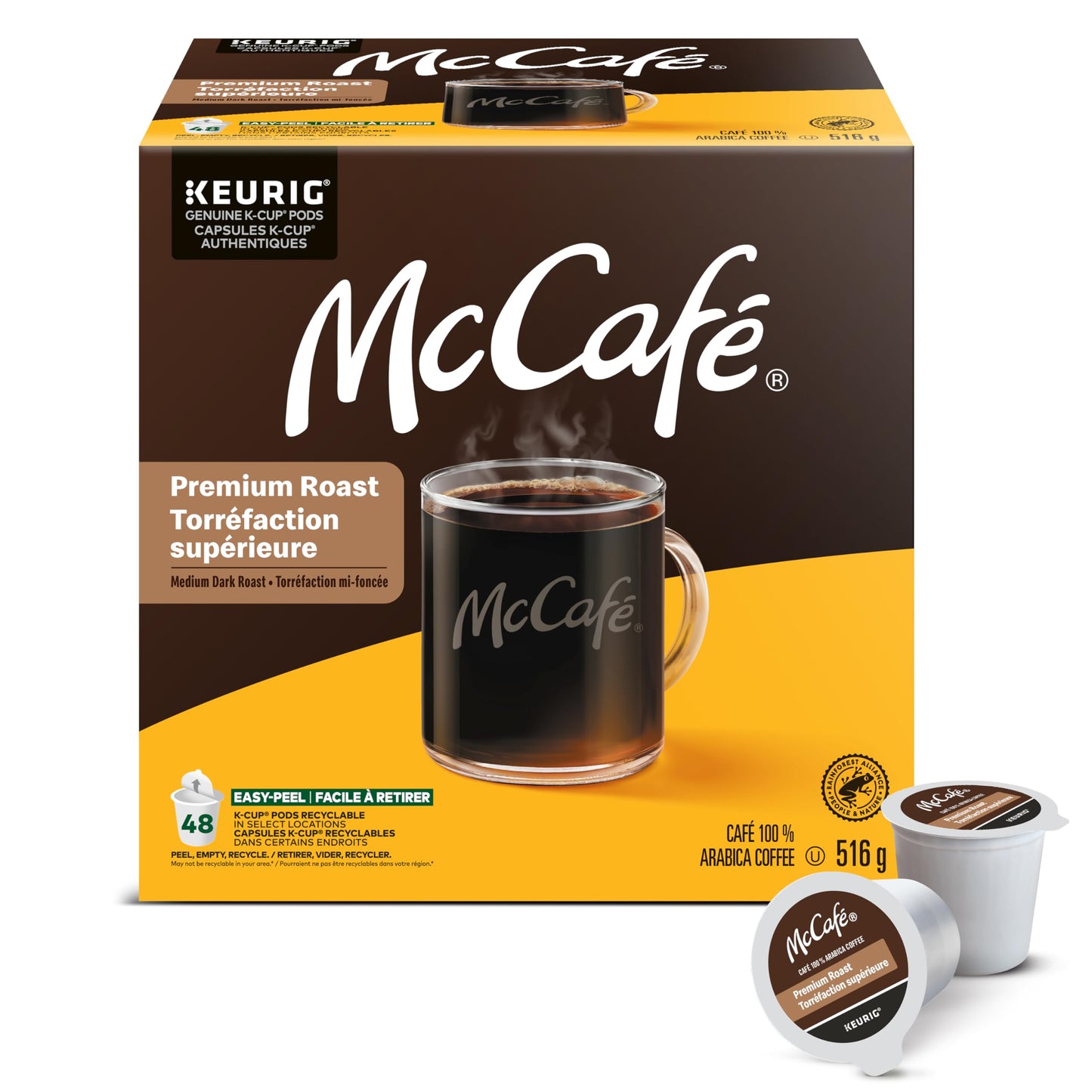 McCafe Premium Medium Dark Roast K-Cup Coffee Pods - 48 Pack for Keurig Brewers