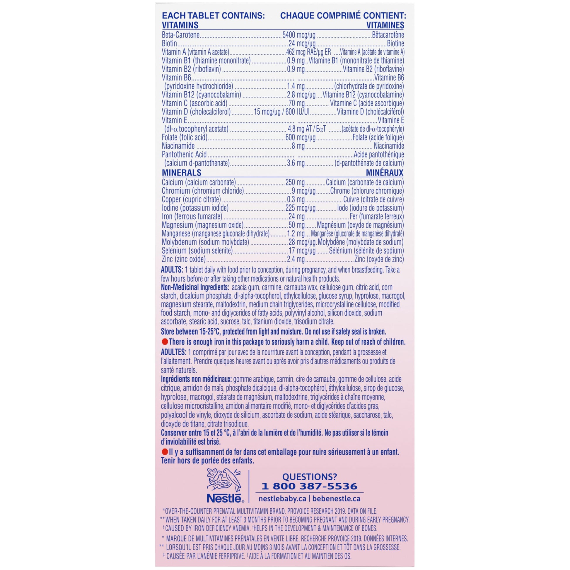 NESTLÉ Materna Prenatal Multivitamin Supplement | Folic Acid | 100 Tablets - Available at All In One Marketplace Canada
