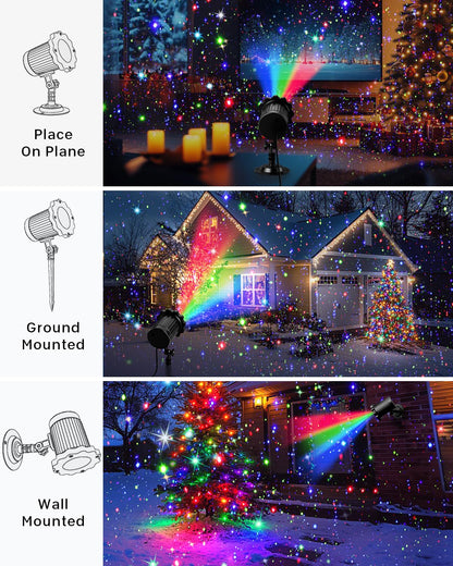 Brighter Laser Halloween & Christmas Projector Light Outdoor, RGB 3-Colors 🍁 All In One Marketplace Canada