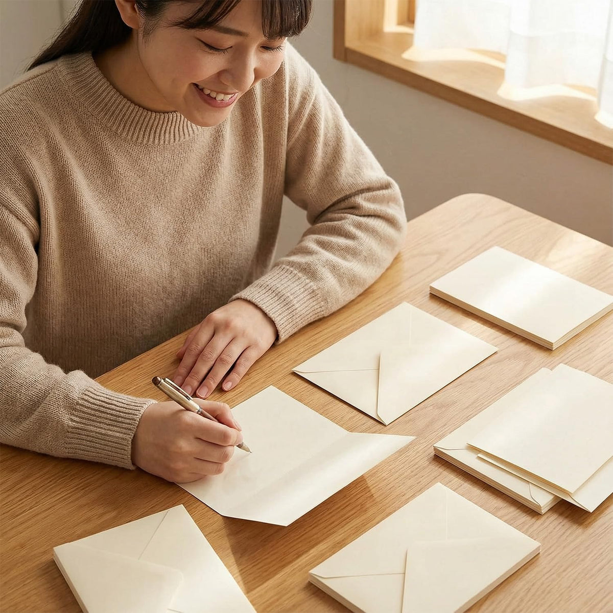 Acidea 50 Pack Ivory A6 Envelopes with Plain Cards, 120GSM Envelopes with 250GSM Folding Blank Cards and Gold Stickers, Perfect Stationary Set for Wedding Invitations, Birthday, Holiday, Greeting Card 🍁 All In One Marketplace Canada