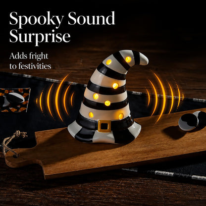 Mud Pie Halloween LED Light Up Sitter, Witch Hat