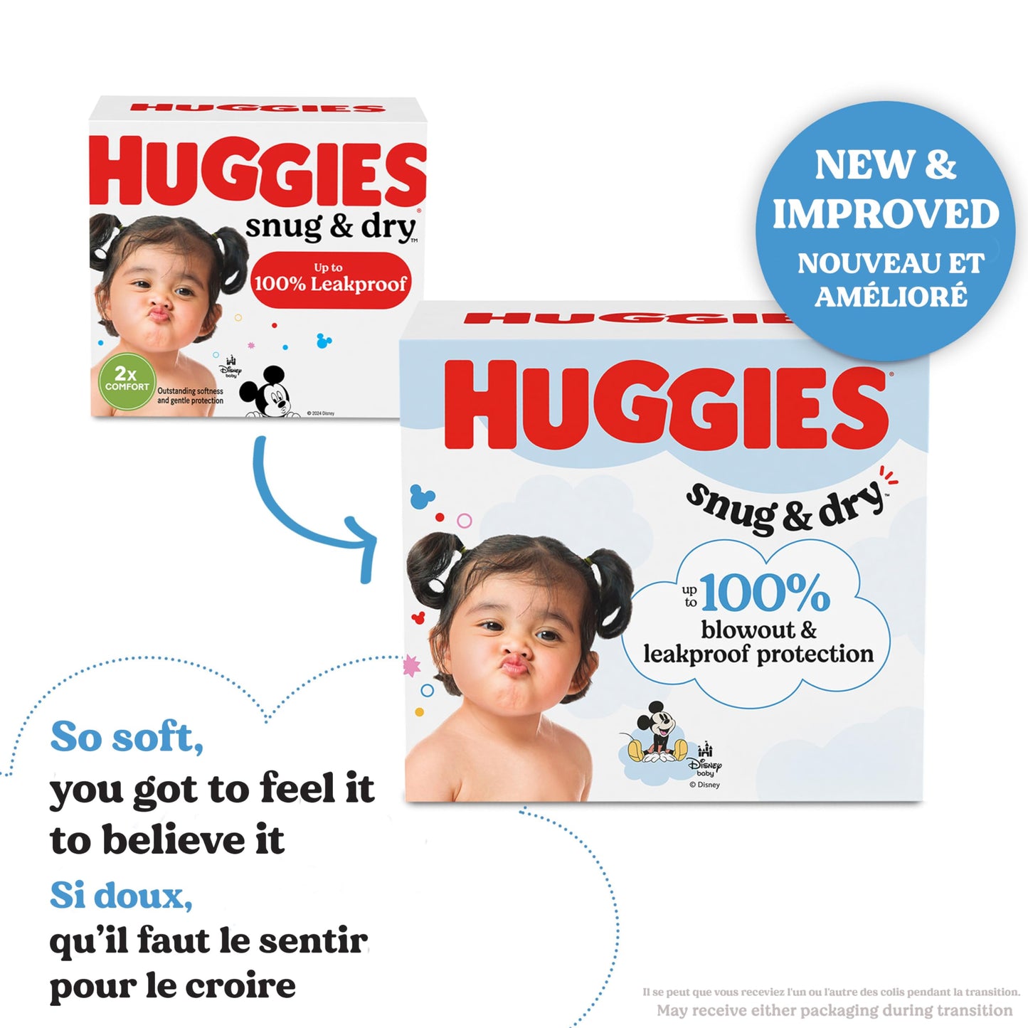 Huggies Size 1 Diapers, Snug & Dry Newborn Diapers, Size 1 (8-14 lbs), 208 Count (4 Packs of 52), Packaging May Vary