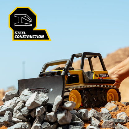 Tonka Steel Classics, Bulldozer– Made with Steel and Sturdy Plastic, Yellow Friction Powered Toy Construction Truck, Ages 3+ Boys and Girls, Kids, Toddlers, Christmas Birthday Gifts 🍁 All In One Marketplace Canada