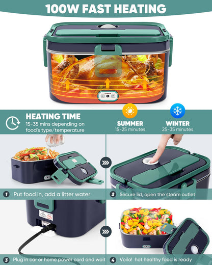 Electric Lunch Box Food Heater, Portable Food Warmer, Large 1.8L Containers 🍁 All In One Marketplace Canada