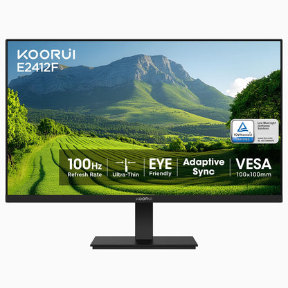 KOORUI 24 Inch Computer Monitor, 100Hz FHD, 99% sRGB, Low Blue Light