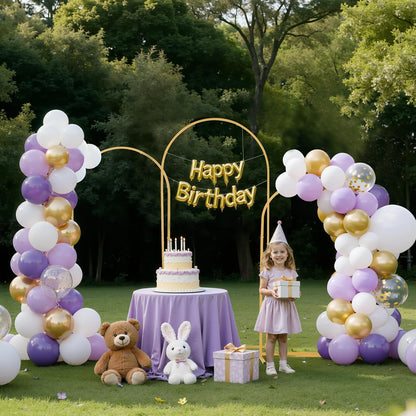 VEVOR Arch Backdrop Stand, Set of 3, 6/5/4 ft, Stable Structure, Easy Assembly, Gold Metal Arch Backdrop Stand for Wedding, Birthday Party, Graduation, Holiday Celebration, and Ceremony Decoration 🍁 All In One Marketplace Canada