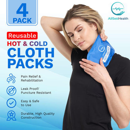 Reusable Cold Gel Ice Packs for Injuries | 4 Pack Cold Compress Gel Ice Pack for Knee, Neck, Hip, Shoulder & Back Pain - Available at All In One Marketplace Canada