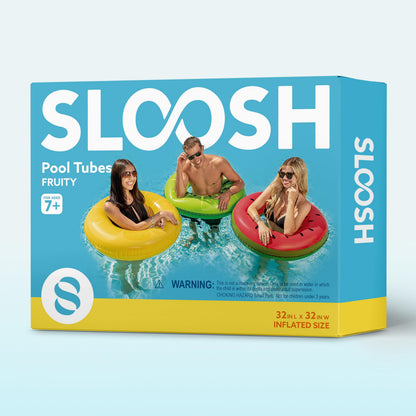 JOYIN 3 Pack Inflatable Pool Floats for Kids Adults, Fruits Swim Tube Pool Rings Swimming Rings Floaties for Swimming Pool Party Decorations
